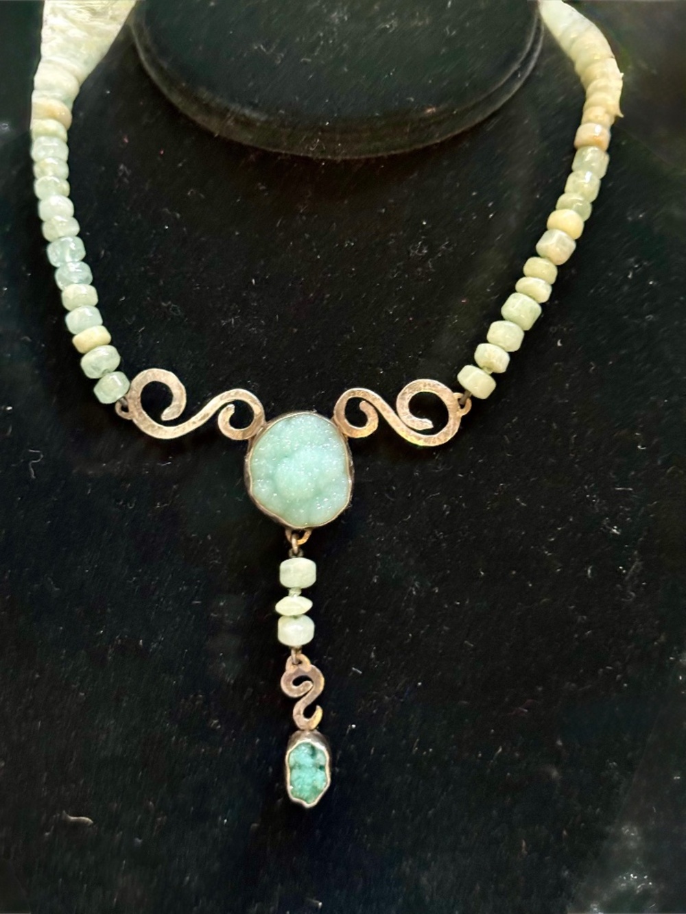 Drusy and Silver Necklace